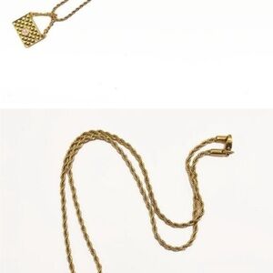 Authentic CHANEL CC Charm Pendant Purse Bag Necklace Gold Plated Chain